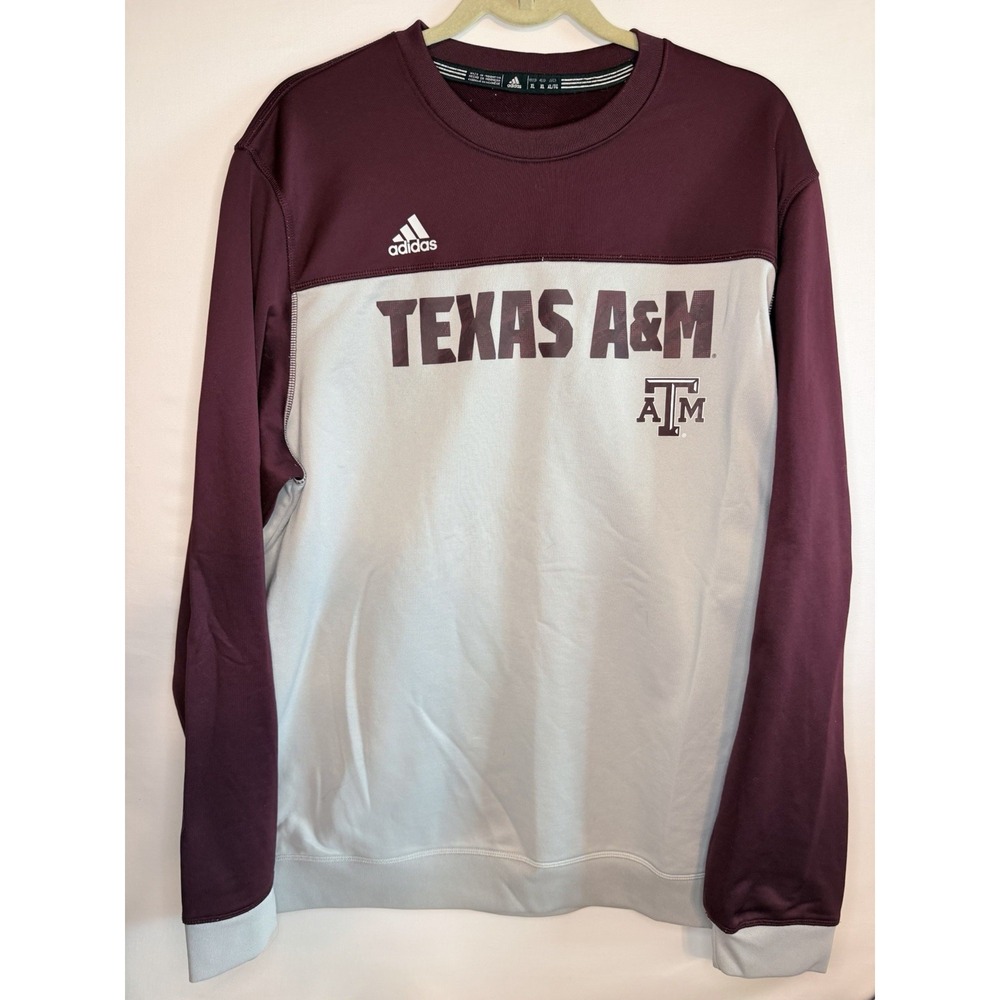 ADIDAS Climalite Licensed TEXAS A&M Colorblock Stretch Knit Shirt ADULT XL